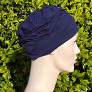 Turban chimio Mirabelle Uni : Volume plissé en bambou - Autrement Belle