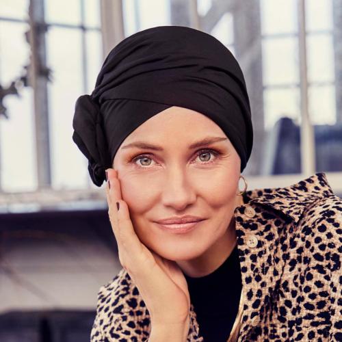 Turban chimio Vintage Zuri Christine Headwear : Coton Supima® et Rosace Élégante