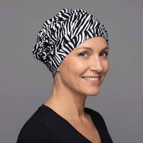 Turban Froncé Cap Anna Gisela Mayer : Bambou Multicolore et Motif Floral