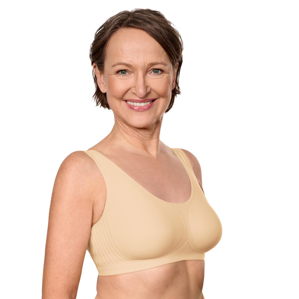 Amoena Linda Curalymph Comfort Bra Sand and Black - Fit Essentials Ltd.