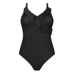 Maillot de bain une pièce Romantic down noir Amoena