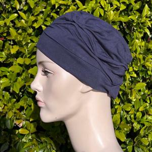 Turban chimio Mirabelle Uni : Volume plissé en bambou - Autrement Belle