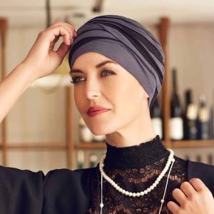Turban chimio Plissé Shanti Christine Headwear : Bambou Caretech® Bicolore