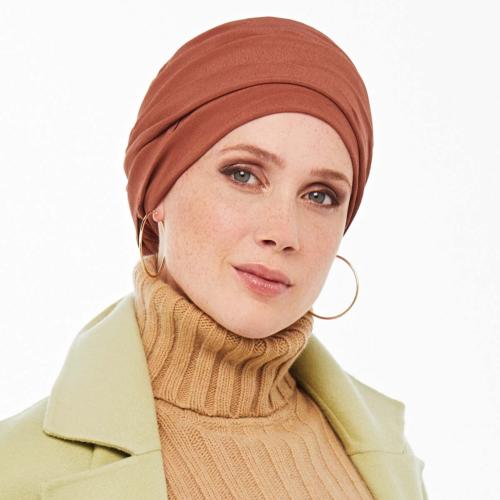 Turban Torsadé Palma Uni Gisela Mayer : Viscose Cloquée et Volume Élégant