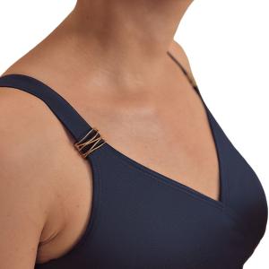 Maillot de bain une pièce drapé Lazio Bleu Marine - Amoena
