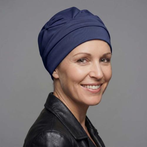 Turban chimio Mirabelle Uni : Volume plissé en bambou - Autrement Belle