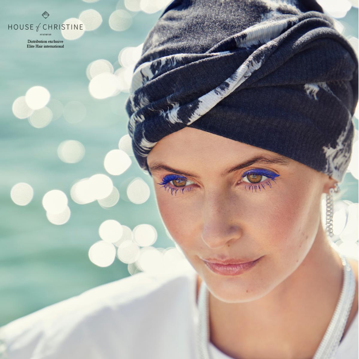 Turban Chimio Tatiana bleu - Turbans-Perruques & Co