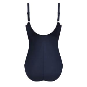 Maillot de bain une pièce drapé Lazio Bleu Marine - Amoena