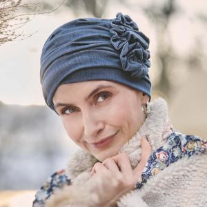 Turban Chimio Jean Lotus Christine Headwear : Tencel Denim & Doublure Bambou