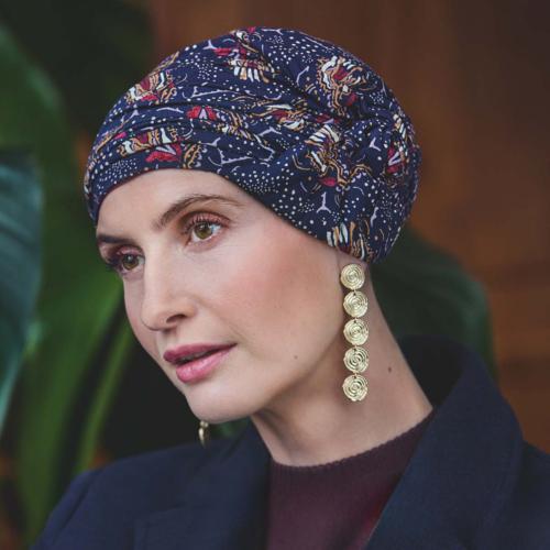 Turban Chimio Bambou Alina Christine Headwear : Plissé et Nœud Plat