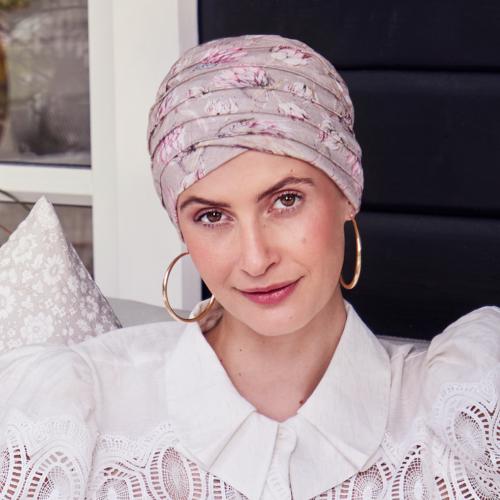 Bonnet chimio Yoga lin multicolore Christine Headwear
