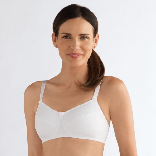 Soutien gorge à poches en coton Ruth blanc Amoena
