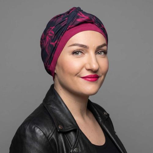 Turban chimio Rose Bambou : Volume et bandeau - Autrement Belle
