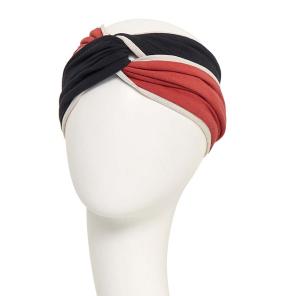 Turban chimio confort Ella Twin-set noir et brique - Viva Headwear