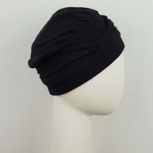 Turban Effet Borsalino Saomi MTM - Petite Taille (54 cm) : Jersey de Bambou Haute Couture