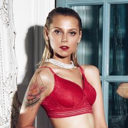 Soutien-gorge pour prothèses paddé Bloom rouge 85 A Megami