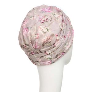 Turban chimio Modulable Shakti Christine Headwear : Lin Naturel et Fraîcheur Estivale