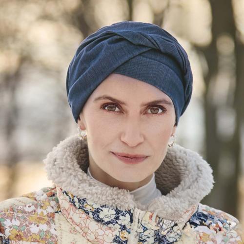 Turban Chimio Jean Shakti Christine Headwear : Tencel Denim & Bandeau Volume