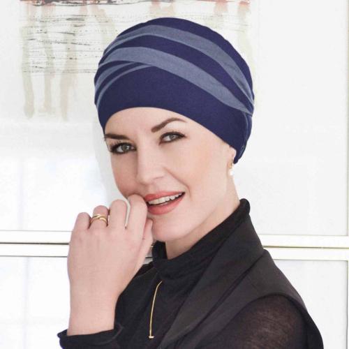 Turban chimio Plissé Shanti Christine Headwear : Bambou Caretech® Bicolore