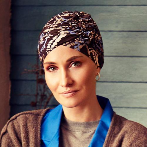 Turban chimio Confort Lotus Christine Headwear : Bambou Caretech® et Fleur Élégante