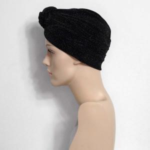 Turban Ella Noir Pailleté : Volume et éclat de fête - Autrement Belle