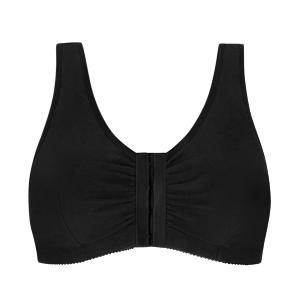 Brassière postopératoire Fleur en coton noir Amoena