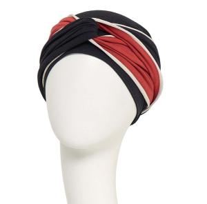 Turban chimio confort Ella Twin-set noir et brique - Viva Headwear