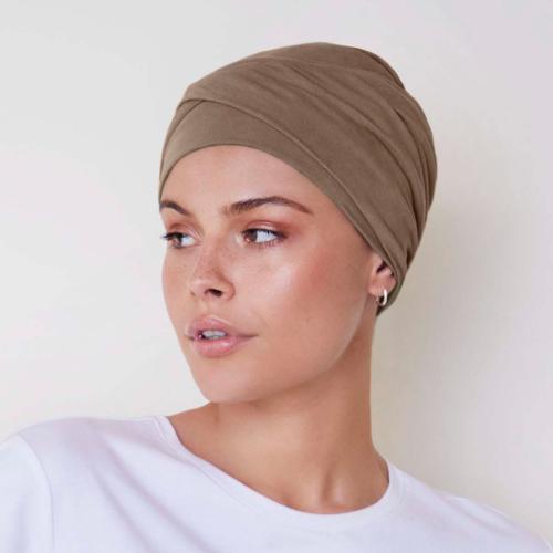 Turban chimio Confort Zoya Viva Christine Headwear : Coton, Viscose et Bandeau Torsadé