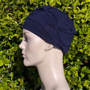 Turban chimio Mirabelle Uni : Volume plissé en bambou - Autrement Belle