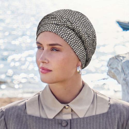 Turban chimio Modulable Shakti Christine Headwear : Bambou Caretech® et Multi-Textures
