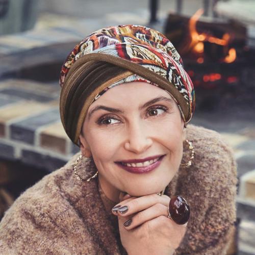 Turban chimio Modulable Shakti Christine Headwear : Bambou Caretech® et Multi-Textures