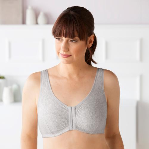 Brassière postopératoire gris chiné en coton Fleur Amoena