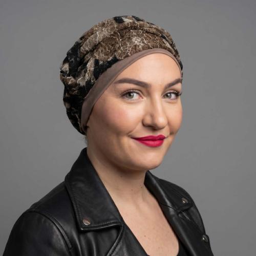 Turban chimio Rose Bambou : Volume et bandeau - Autrement Belle