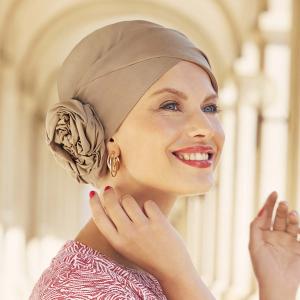 Turban chimio Vintage Zuri Christine Headwear : Coton Supima� et Rosace �l�gante