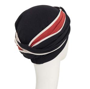 Turban chimio confort Ella Twin-set noir et brique - Viva Headwear