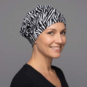 Turban Fronc� Cap Anna Gisela Mayer : Bambou Multicolore et Motif Floral