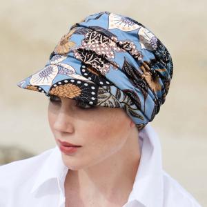 Casquette Chimio Imprimée Heda Sun Gisela Mayer : Volume Froncé et Doublure Bambou