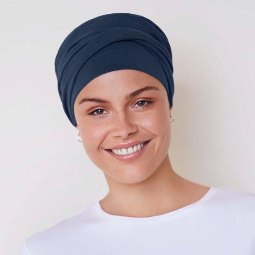 Turban chimio Modulable Emmy Christine Headwear : Concept 2-en-1 Coton & Viscose