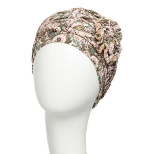 Turban chimio Confort Lotus Christine Headwear : Bambou Caretech® et Fleur Élégante