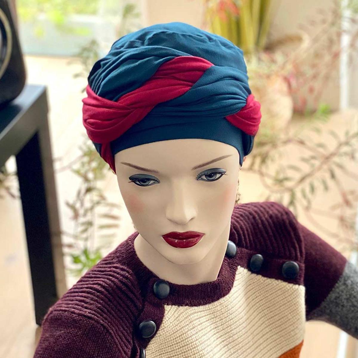 Foulard chimio à nouer en bambou Leslie par MM Paris Autrement Belle