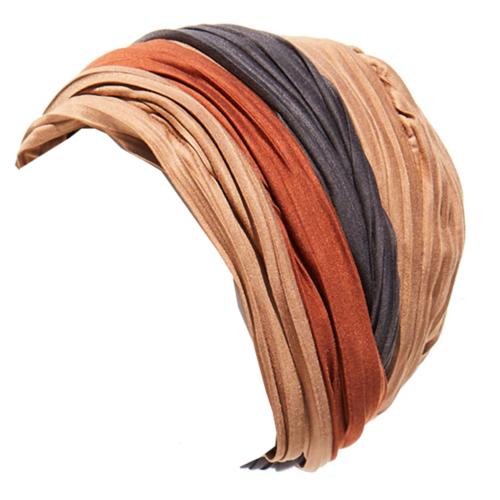 Turban Perruque Chimio AMANDA - Couleur Chocolat Méché Cuivré, Synthétique, Taille Moyenne, Neuf Avec étiquettes