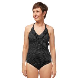 Maillot de bain une pièce Romantic down noir Amoena
