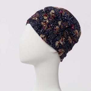 Turban Chimio Bambou Alina Christine Headwear : Plissé et Nœud Plat