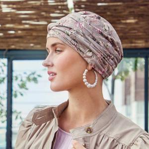 Turban chimio Modulable Shakti Christine Headwear : Lin Naturel et Fraîcheur Estivale