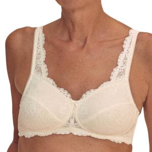 Soutien-gorge sans armatures Floria - Amoena (Dentelle Coton Ivoire)