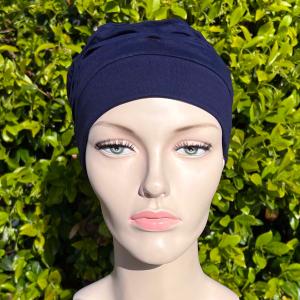 Turban chimio Mirabelle Uni : Volume plissé en bambou - Autrement Belle