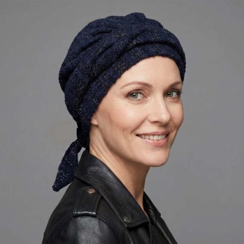 Bonnet Turban chimio Julieta hiver : Volume torsadé & pans à nouer - Autrement Belle